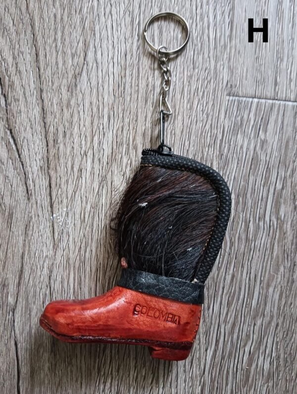 Handmade Leather Saddle Boot Keychain – Equestrian Gift, Western Rodeo Style, Durable L…