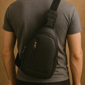 Men's Leather Crossbody Bag - Versatile Adjustable Shoulder Bag, Genuine Leather, Durab…