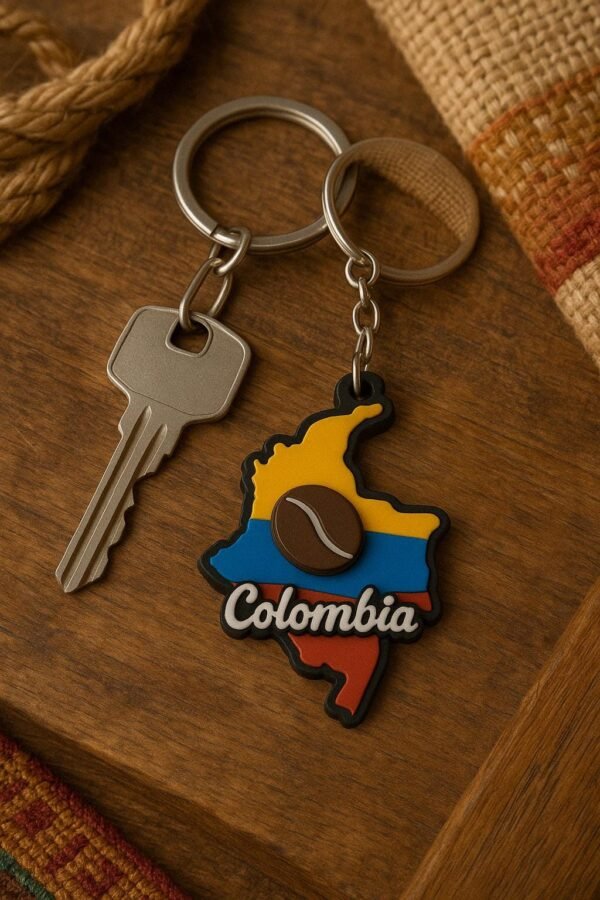 Colombia Map Keychain – Handmade Colombian Souvenir, Colorful Flag Keyring, Fair Trade …