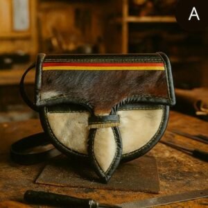 Carriel Paisa Mediano – Colombian Leather Mini Satchel | Artesanía Colombiana | Hair-on…