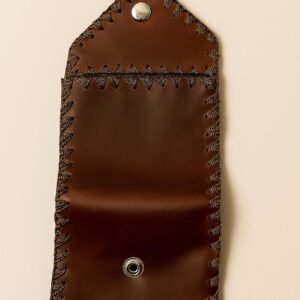 Handmade Women's Leather Wallet – Rustic Patchwork Design – Genuine Leather – 11x24 cm …