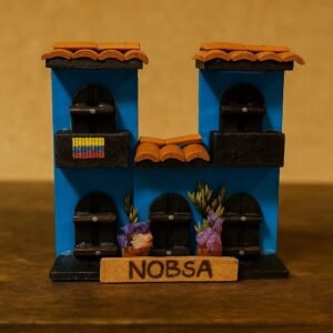 Colombian House Magnet – Handmade Ceramic Fridge Decor – Traditional Nobsa Design