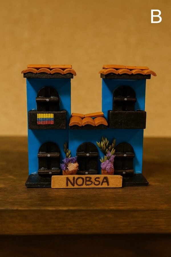 Colombian House Magnet – Handmade Ceramic Fridge Decor – Traditional Nobsa Design