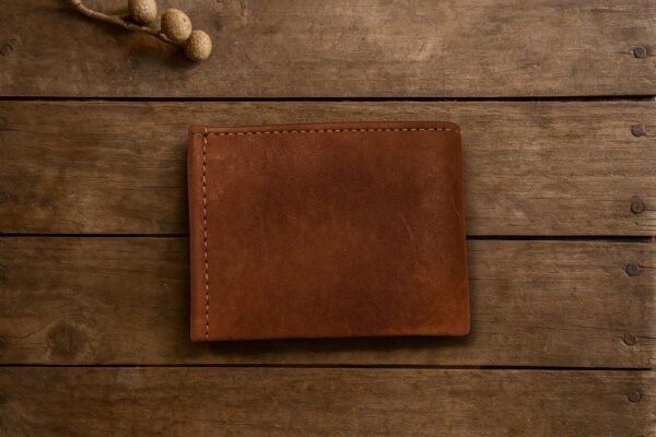 Colombian Men's Leather Wallet with Handcrafted Chiva Bus