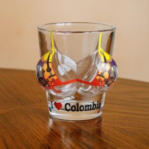 I Love Colombia Shot Glass – Funny Curved Design for Aguardiente | Colombian Gift Souvenir