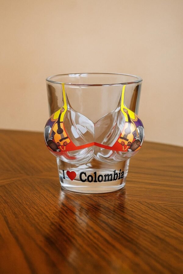 I Love Colombia Shot Glass – Funny Curved Design for Aguardiente | Colombian Gift Souvenir