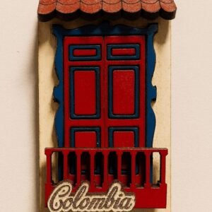 Colombian Balcony Magnet – 3D Wooden Souvenir from Colombia – Realistic Handmade Fridge…