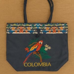 Colombian Canvas Tote Bag – Handmade in Assorted Colors – 46x34 cm with Drawstring