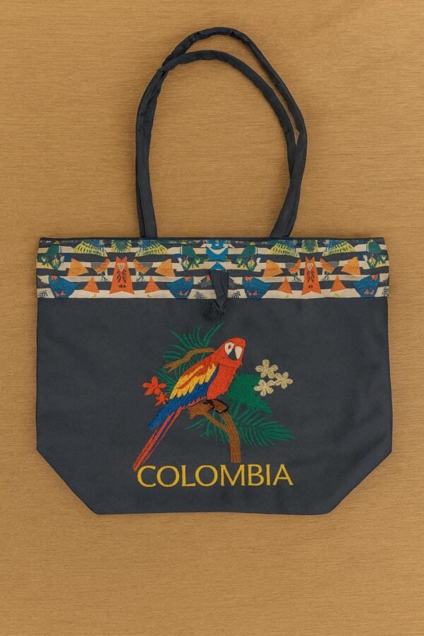 Colombian Canvas Tote Bag – Handmade in Assorted Colors – 46x34 cm with Drawstring