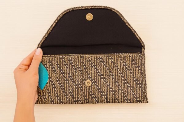 Handwoven Caña Flecha Clutch with Painted Butterfly – Colombian Artisan Purse – Natural…