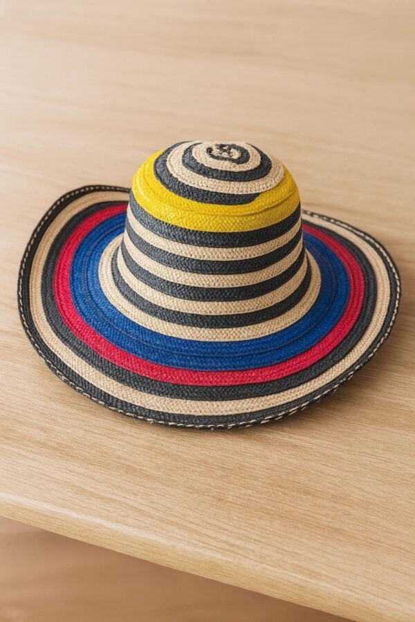 Authentic Colombian Vueltiao Hat – Handmade in Caña Flecha – Tricolor, Black & White, B…