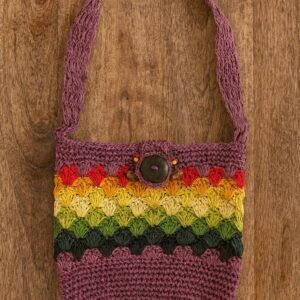Handmade Wayuu Crossbody Bag | Colorful Crochet Shoulder Purse | Colombian Artisan Bag