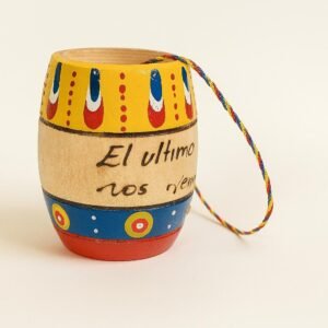Colombian Wooden Shot Cup – “El último y nos vamos” – Handmade Souvenir
